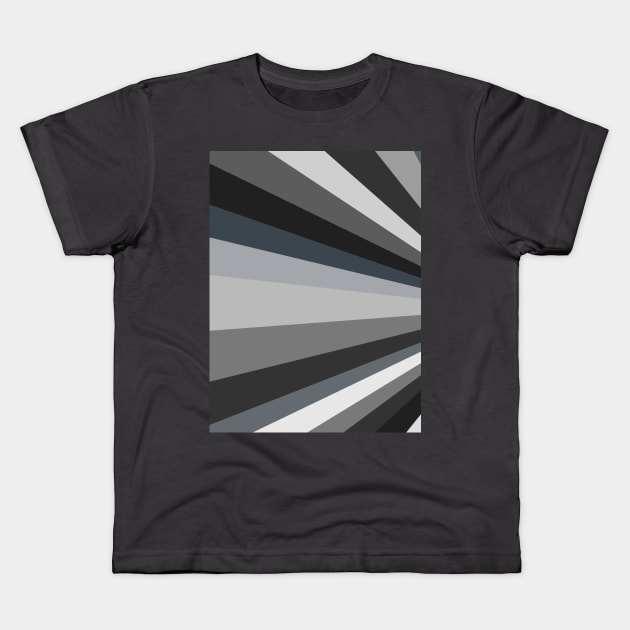 Grey Shades in Stripes Kids T-Shirt by OneThreeSix